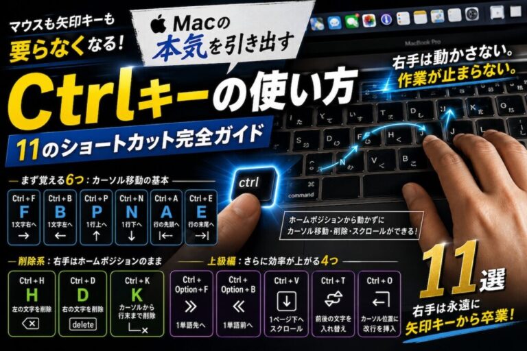 Macの本気を引き出すCtrlキーの使い方｜マウスも矢印キーも要らなくなる11のショートカット