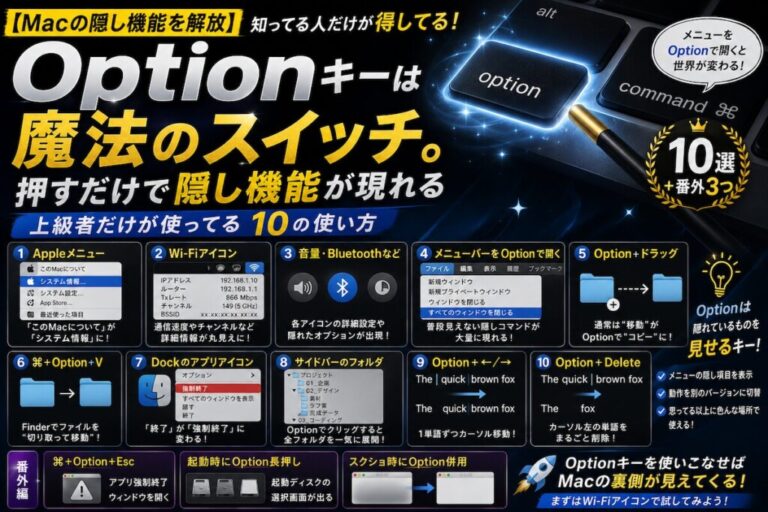 Macの「Optionキー」は魔法のスイッチ。押すだけで隠し機能が現れる10の使い方