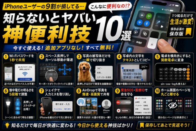iPhoneユーザーの9割が損してる、知らないとヤバい便利技10選