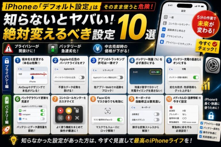 iPhoneの”デフォルト設定”は危険信号。買ったら絶対変えるべき設定10選