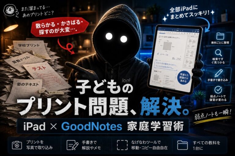 子どもの家庭学習が変わる。iPad×GoodNotesの使い方｜プリント取り込み・まとめノート・テンプレ活用