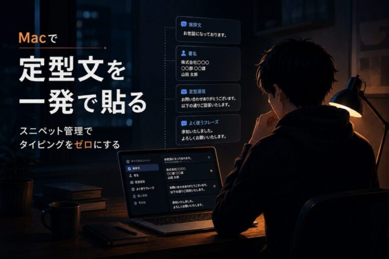 Macの定型文を一発で貼る方法｜スニペット管理でタイピングをゼロにする