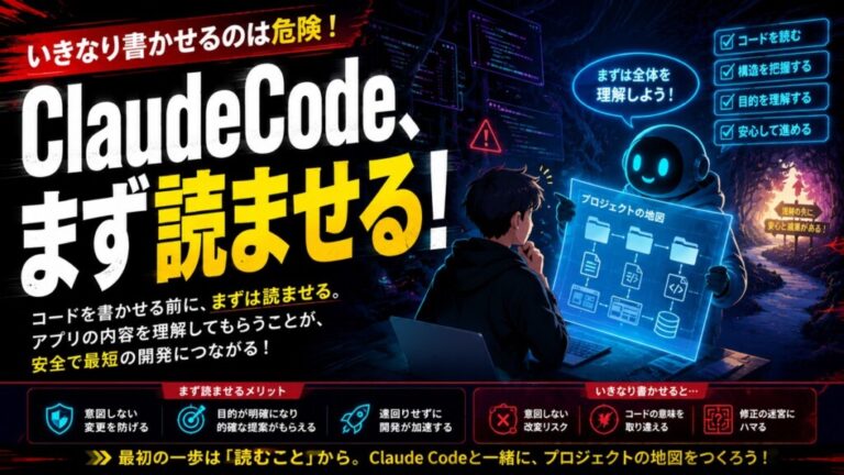 Claude Codeでコードを読ませる方法｜まず理解させると怖くなくなる