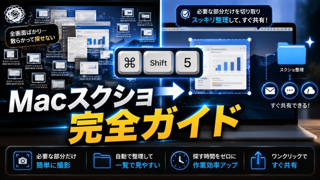 Macのスクリーンショットの撮り方・整理術｜Cmd+Shift+5を使い倒す完全ガイド