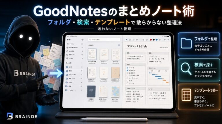 GoodNotesのまとめノート術｜フォルダ・検索・テンプレートで散らからない整理法