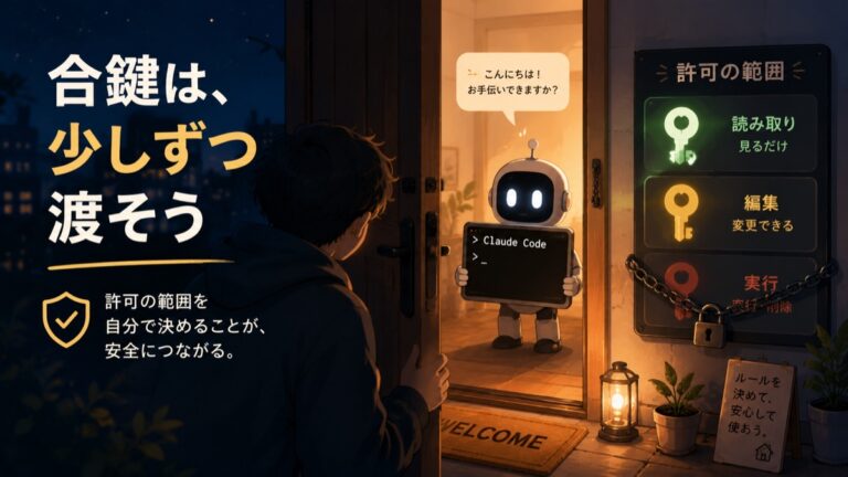 Claude Codeの権限と安全設定｜勝手に家へ上げないための許可ルール