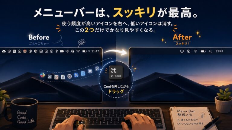 Macのメニューバーがごちゃごちゃな人へ｜アイコン整理と表示のコツ